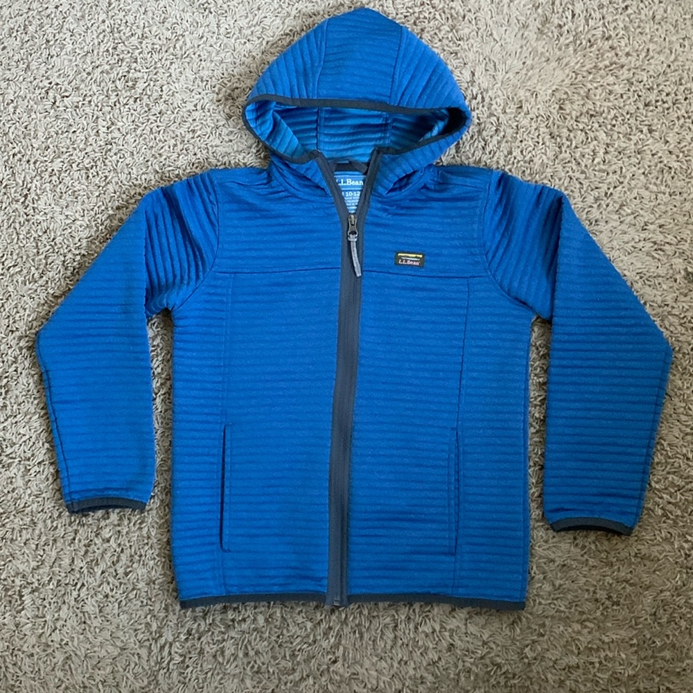 LL Bean Airlight Knit blue kids medium jacket